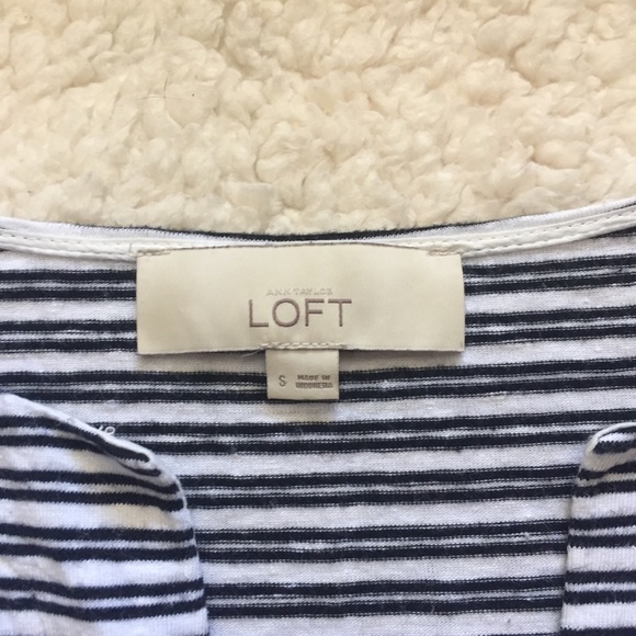 Ann Taylor Loft slit neck striped tunic - Picture 2 of 8